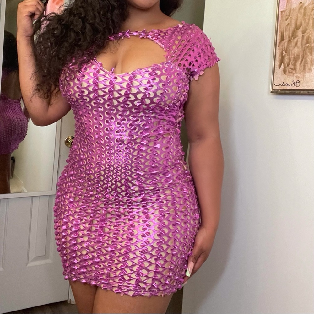 Chrome Pink Mini Dress